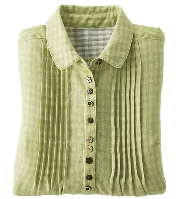 BELLUNA（ベルーナ）の「綿１００％ダブルガーゼブラウス（ブラウス）」｜ライム