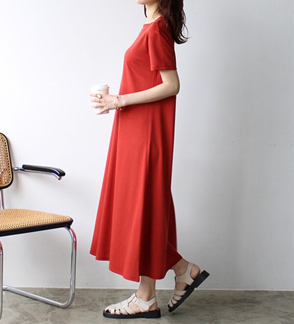 GeeRA（ジーラ）の「【接触冷感】フレアーシルエットロングワンピース（ロングワンピース）」｜詳細画像