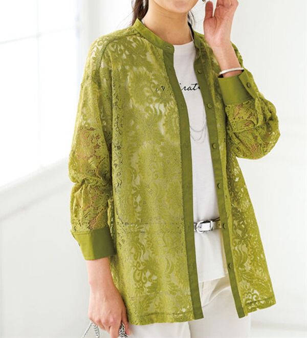 BELLUNA（ベルーナ）の「ビンテージレース素材シャツチュニック（チュニック）」｜詳細画像