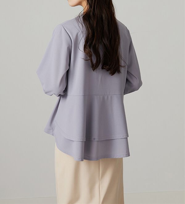 BELLUNA（ベルーナ）の「【再入荷】ボリューム袖美人顔バックフレアーＴブラウス（ブラウス）」｜詳細画像