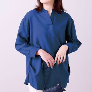 BELLUNA（ベルーナ）の「カルゼ素材裾タックスキッパーチュニック（チュニック）」｜詳細画像