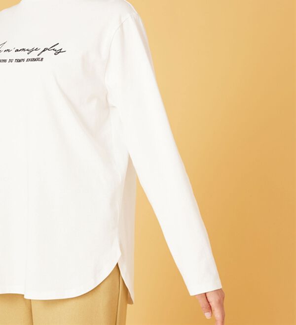 BELLUNA（ベルーナ）の「刺しゅうロゴ使いハイネックプルオーバー（カットソー）」｜詳細画像