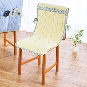 「綿１００％ヘリンボーンキルトチェアカバー（チェアカバー・チェアパッド）」｜ベージュ