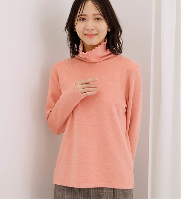 BELLUNA（ベルーナ）の「なめらかタッチ起毛素材配色インナープルオーバー（カットソー）」｜詳細画像