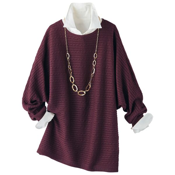 BELLUNA（ベルーナ）の「ラメニット使いドルマンチュニック（チュニック）」｜詳細画像