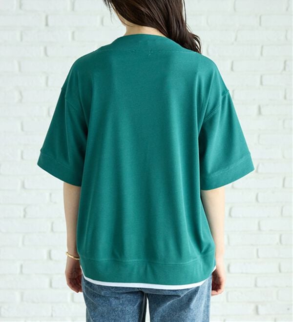 BELLUNA（ベルーナ）の「ワイドネックデザイン重ね着風プルオーバー（カットソー）」｜詳細画像