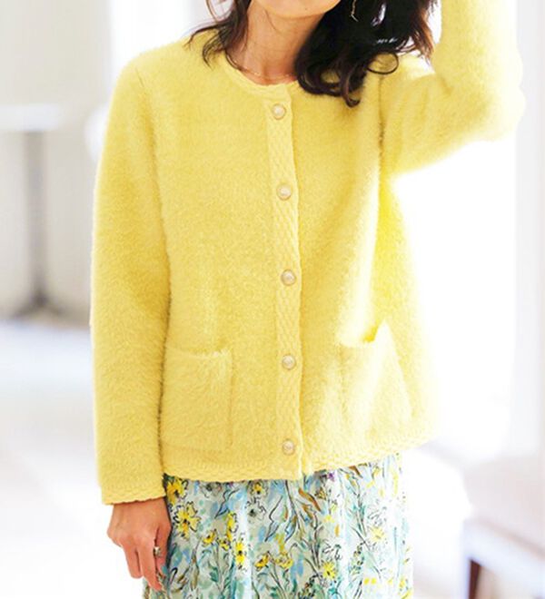 BELLUNA（ベルーナ）の「シャギーニット素材編地使いカーディガン（ニットカーディガン）」｜詳細画像