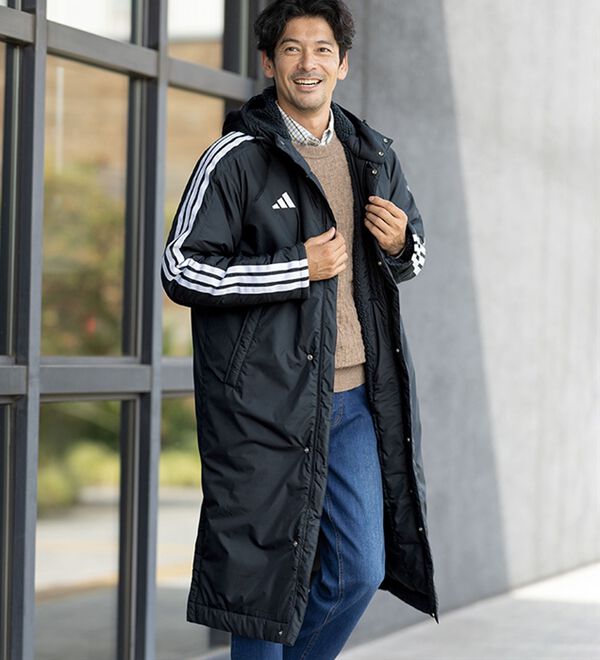 STEPS×EEL 別注 コスモスコート　サイズM ヘリンボーン はっ水 ストレッチ 防風 軽量暖かステンカラーコート ヘリンボーン LES