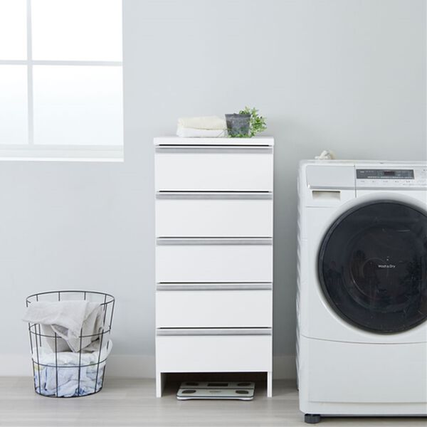 iellio（イエリオ）の「お買得薄型ランドリー収納庫＜ランドリーチェスト　サニタリー収納　サニタリーチェスト　薄型収納＞（ランドリーラック・収納）」｜ロータイプ