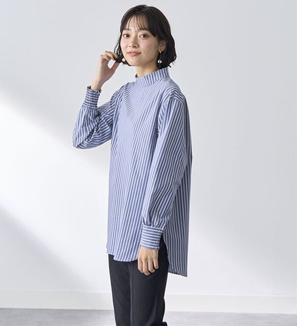 BELLUNA（ベルーナ）の「＜ＳＯＬＯＴＥＸ（Ｒ）＞ストレッチハイネックブラウス（ブラウス）」｜詳細画像