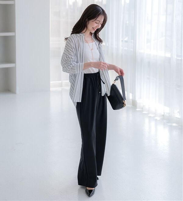 BELLUNA（ベルーナ）の「【接触冷感】透け感バックシャーリングシャツ（シャツ）」｜詳細画像