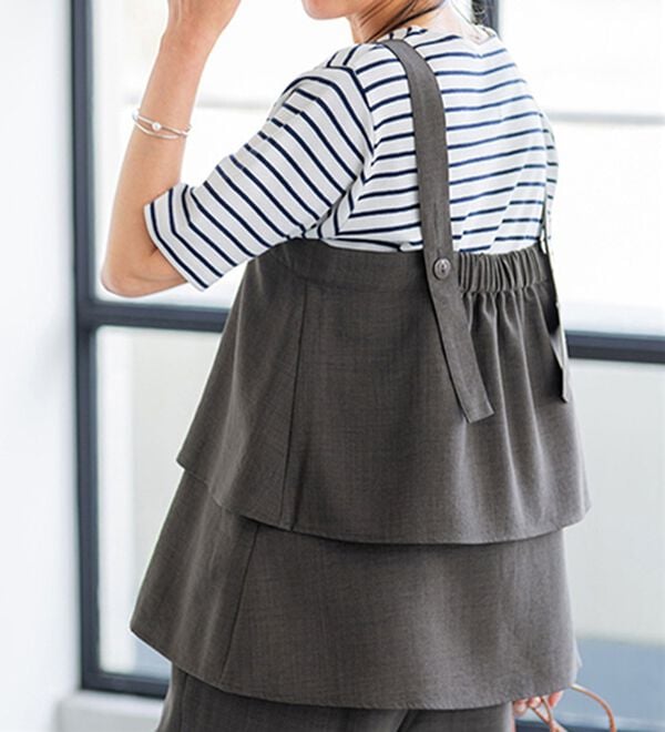 BELLUNA（ベルーナ）の「サラリ麻調素材ビスチェセットアップ（セットアップ）」｜詳細画像