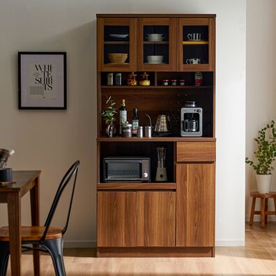 iellio（イエリオ）の「おしゃれなキッチンボード＜食器棚・キッチン収納・家電収納レンジ台・キッチン家電収納＞（キッチン収納）」