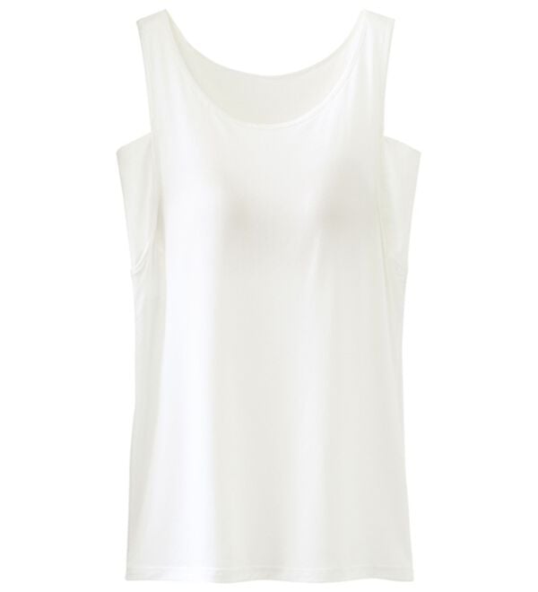 LAVIENNE（ラヴィエンヌ）の「さらりラボ！冷たい！カップ付タンクトップ（肌着・インナーウェア）」｜オフホワイト