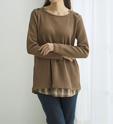 BELLUNA（ベルーナ）の「異素材重ね着風チュニック（チュニック）」
