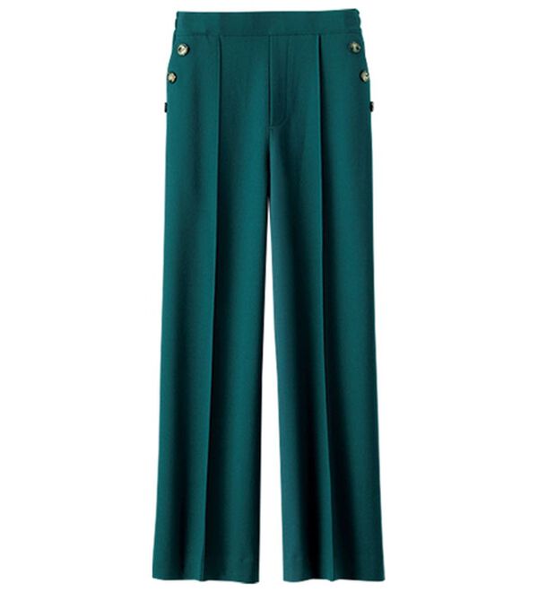 BELLUNA（ベルーナ）の「ストレッチ素材ボタン使いワイドパンツ（ワイドパンツ・ガウチョ）」｜詳細画像