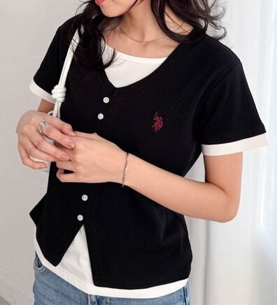 RANAN（ラナン）の「＜U.S.POLO ASSN.＞バイカラーレイヤード風カットソーTシャツ（カットソー）」