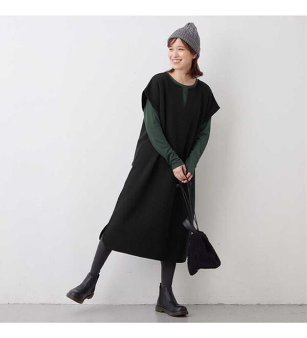 Viola e Viola（ヴィオラ エ ヴィオラ）の「【選べる衿】あったか裏起毛トップス＜ハイネック・クルーネック＞（カットソー）」｜詳細画像