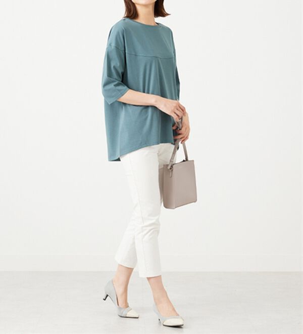 BELLUNA（ベルーナ）の「ヒンヤリ冷感！切替デザインプルオーバー（カットソー）」｜詳細画像