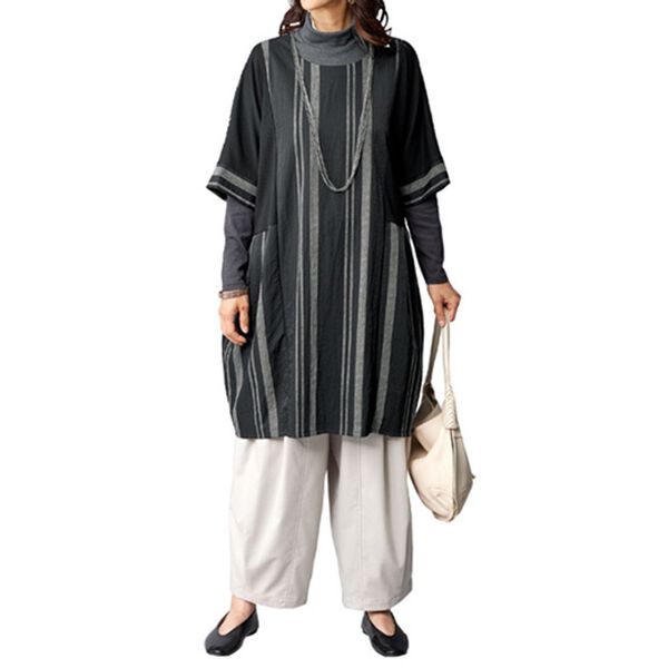 BELLUNA（ベルーナ）の「ストライプ切替ドルマンデザインチュニック（チュニック）」｜詳細画像