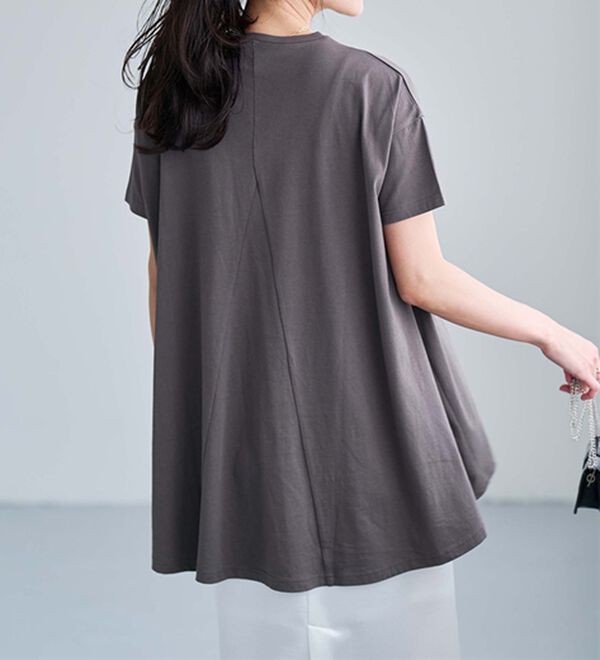 RANAN（ラナン）の「＜ＢＣ＞綿１００％ひんやりフレアーシルエットチュニック（カットソー）」｜詳細画像