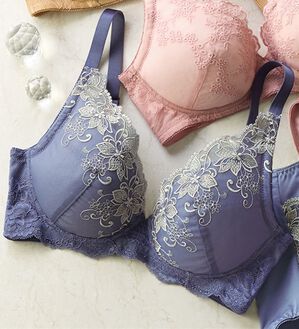 LAVIENNE（ラヴィエンヌ）の「【選べる！】プチプラノンワイヤーブラ＆ショーツ（別売）（ブラジャー）」｜ブルーグレー