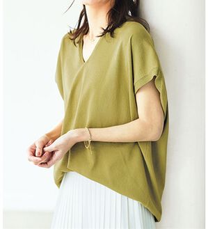 BELLUNA（ベルーナ）の「エコニットフレンチスリーブプルオーバー（ニット・セーター）」｜ライム