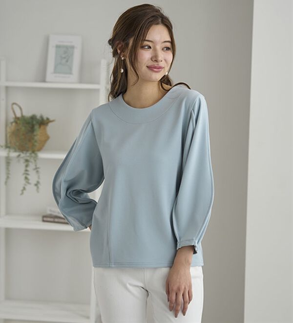 BELLUNA（ベルーナ）の「袖ボリュームタックプルオーバー（カットソー）」｜詳細画像