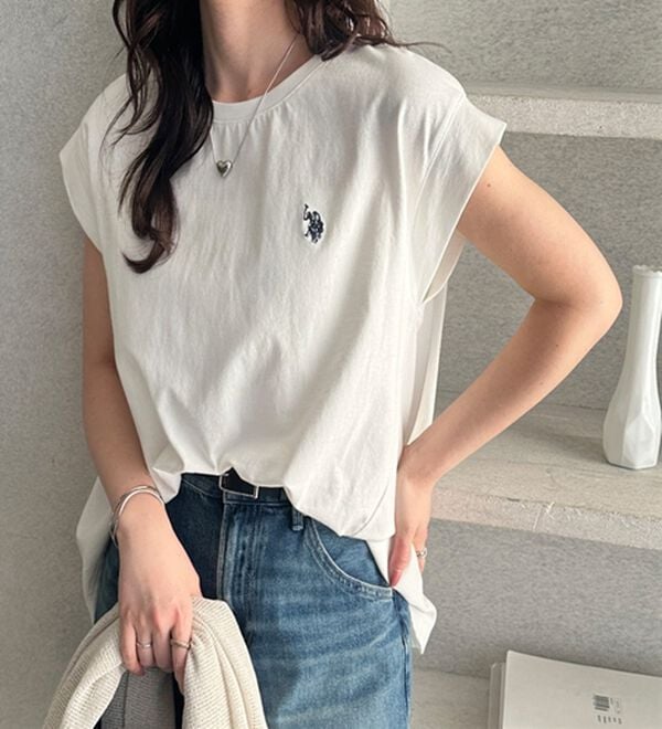 GeeRA（ジーラ）の「【ＵＳ．ＰＯＬＯ．ＡＳＳＮ】接触冷感フレンチスリーブＴシャツ（Tシャツ）」｜詳細画像