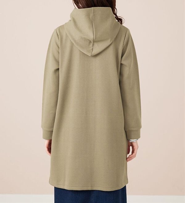 BELLUNA（ベルーナ）の「ボーダージャカード素材フードカーディガン（その他ジャケット）」｜詳細画像