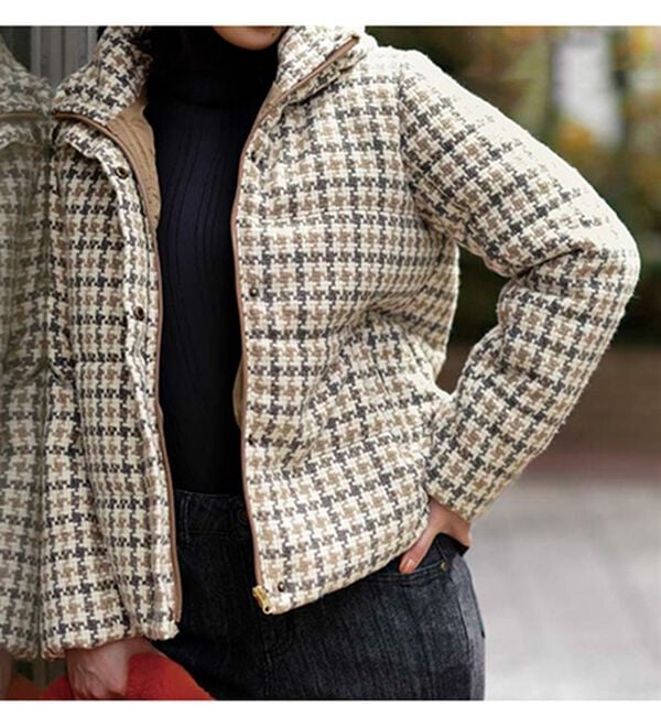 ボリューム衿ツイード調中わたジャケット - ベルーナ【公式】