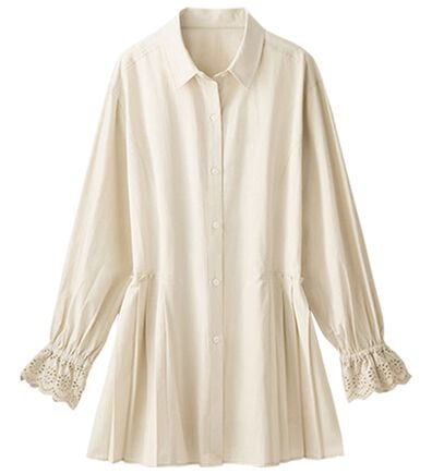 BELLUNA（ベルーナ）の「袖レース切替サイドプリーツチュニック（チュニック）」