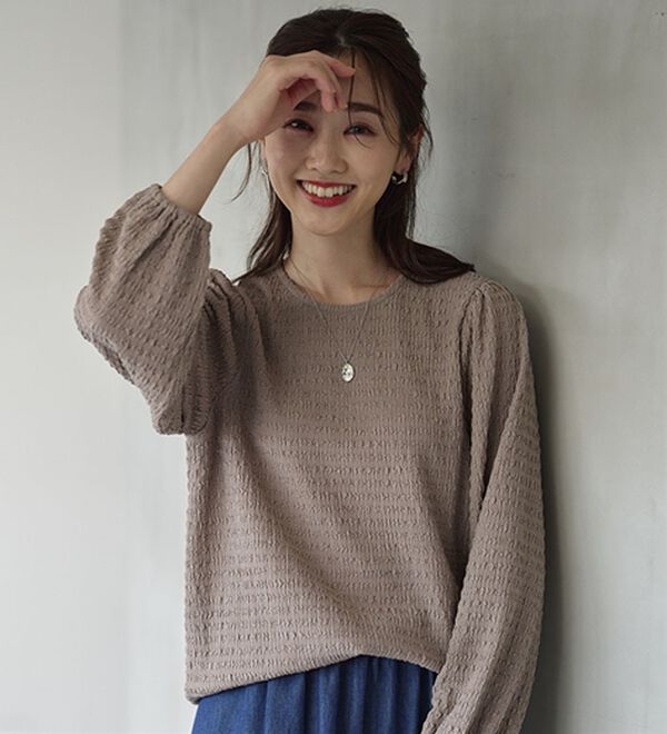 BELLUNA（ベルーナ）の「ふくれジャカードパフブラウス（ブラウス）」｜詳細画像