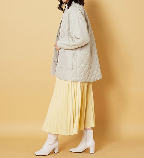 BELLUNA（ベルーナ）の「軽い着心地！ビッグポケット付キルトコート（ハーフコート）」｜詳細画像