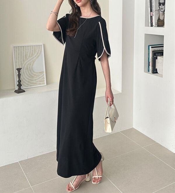 GeeRA（ジーラ）の「スリット入りフレアースリーブワンピース（その他ワンピース）」｜詳細画像