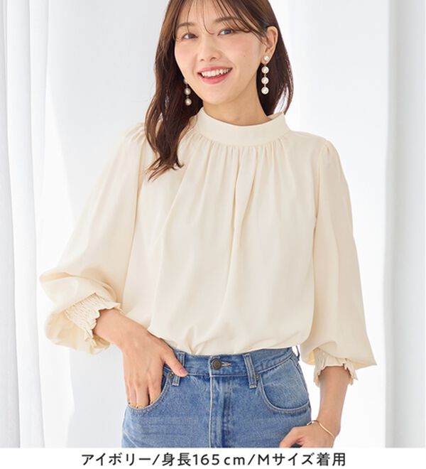 alotta（アロッタ）の「ボリューム袖上品とろみブラウス（ブラウス）」｜詳細画像