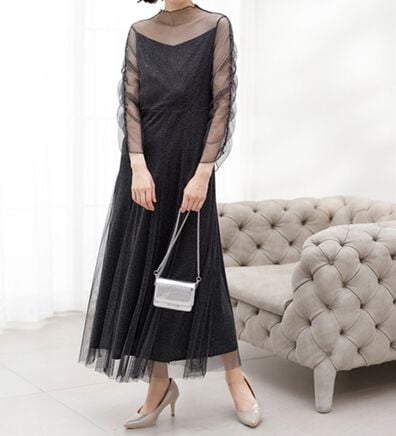 GeeRA（ジーラ）の「ラメチュールワンピース（フォーマルワンピース）」