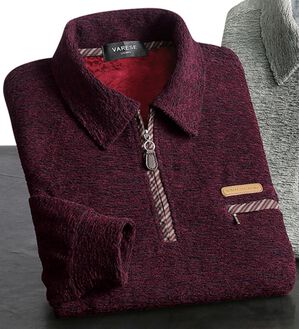 「エレガントジップアップポロシャツ（メンズポロシャツ）」｜ワイン