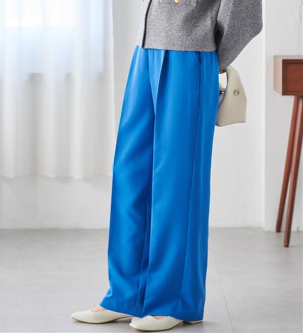 RANAN（ラナン）の「【選べる２丈】機能付！美脚シルエットセンタープレスワイドパンツ（フルレングスパンツ）」｜詳細画像