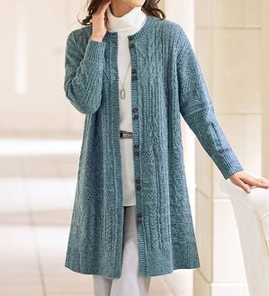 BELLUNA（ベルーナ）の「ブロック調編地変化ボタンデザインニットカーディガン（ニットカーディガン）」｜詳細画像