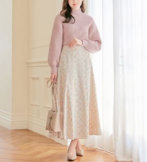 alotta（アロッタ）の「モックネックボリューム袖リブニット（ニット・セーター）」｜ピンク