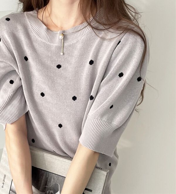 GeeRA（ジーラ）の「ドット柄ジャガードトップス（ニット・セーター）」｜詳細画像