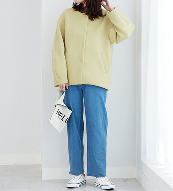 BELLUNA（ベルーナ）の「きれい見えとろみ素材コクーンコート（ハーフコート）」｜詳細画像