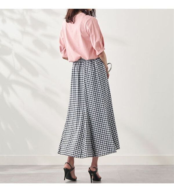 BELLUNA（ベルーナ）の「シアーチェック素材フレアースカート（ロングスカート）」｜詳細画像