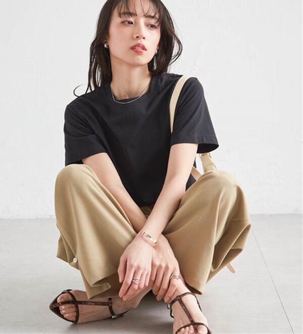 RANAN（ラナン）の「【5つの機能付】ひんやり着回し抜群ベーシックＴシャツ＜選べる着丈＞（Tシャツ）」｜詳細画像