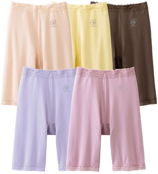 「【５色組】【ハナマル】吸水パッド専用ショーツ３分丈（ショーツ）」｜5色組