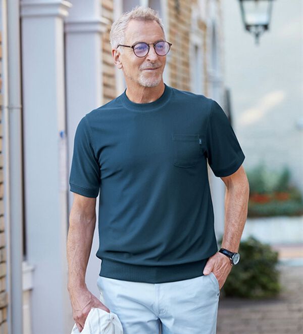 「＜コムルヴァン・オム＞大人のワッフルＴトレーナー（メンズＴシャツ）」｜詳細画像