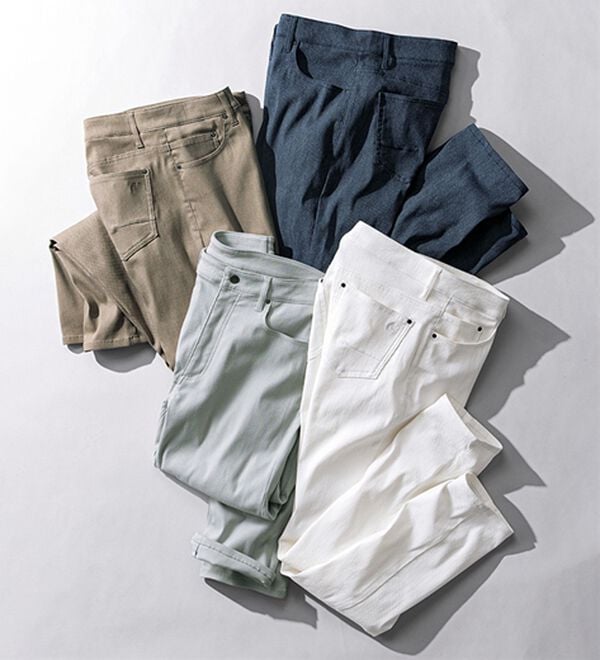 「＜コムルヴァン・オム＞ドビー織りストレッチパンツ（メンズフルレングスパンツ）」｜詳細画像