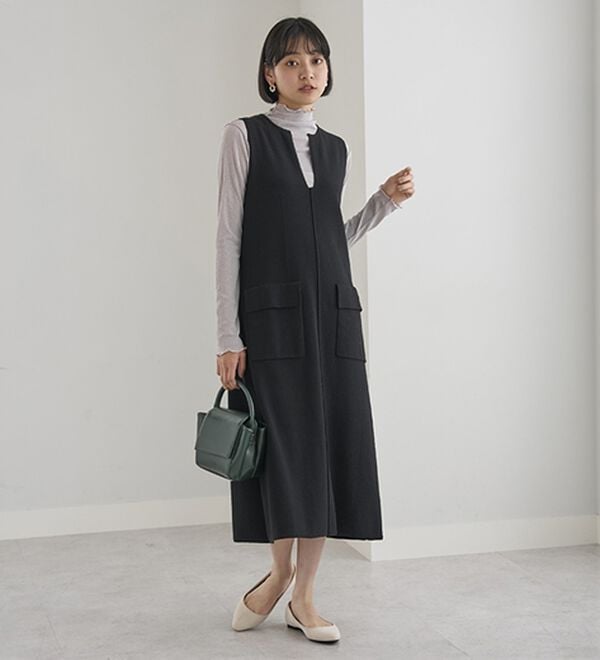 BELLUNA（ベルーナ）の「綿１００％ニットジャンパースカート（ジャンパースカート）」｜詳細画像