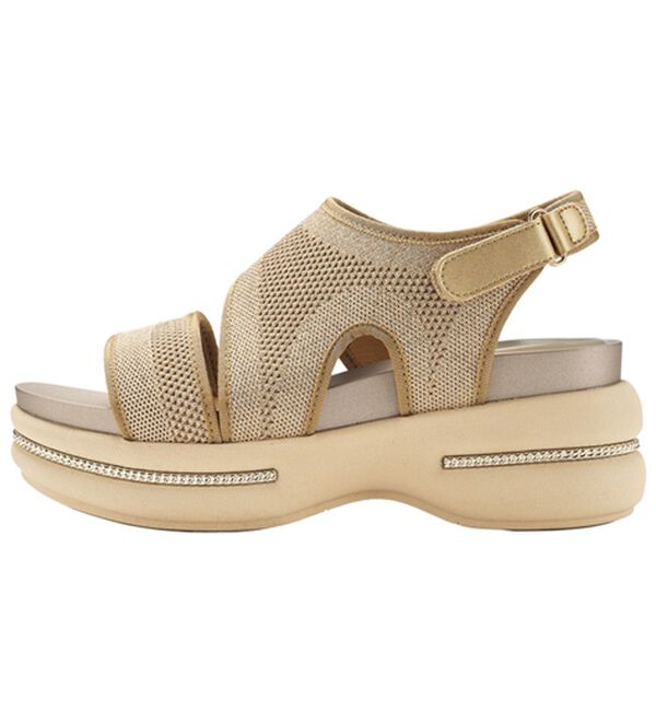 ルフラン（ルフラン）の「ヌーベルヴォーグリラックス　ビジュー付厚底ニットサンダル（サンダル・ミュール）」｜詳細画像